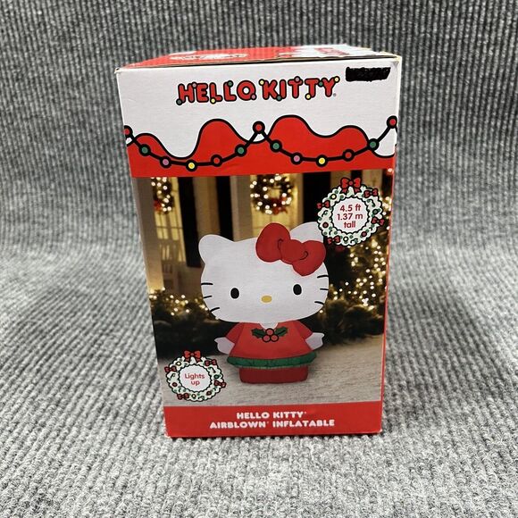 Gemmy HELLO KITTY 4.5’ Airblown Christmas Inflatable Lights Sanrio Berries NEW - Picture 5 of 11
